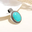 925 Sterling Silver Turquoise Gemstone Ethnic Pendant