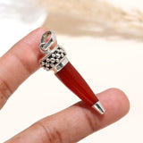 Carnelian Claw Pendant in Sterling Silver