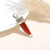 Carnelian Claw Pendant in Sterling Silver