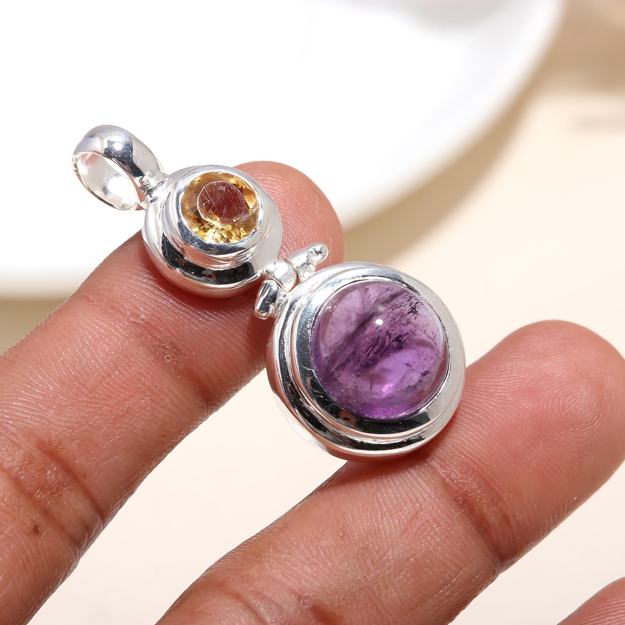 Purple Amethyst Citrine Pearl Sterling Silver Wholesale Pendant Jewelry