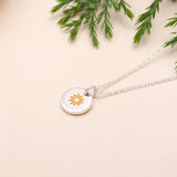 925 Silver Sun Charm Pendant Necklace