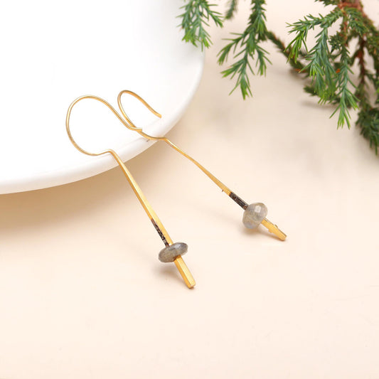 925 Sterling Silver Labradorite Dangle Earrings