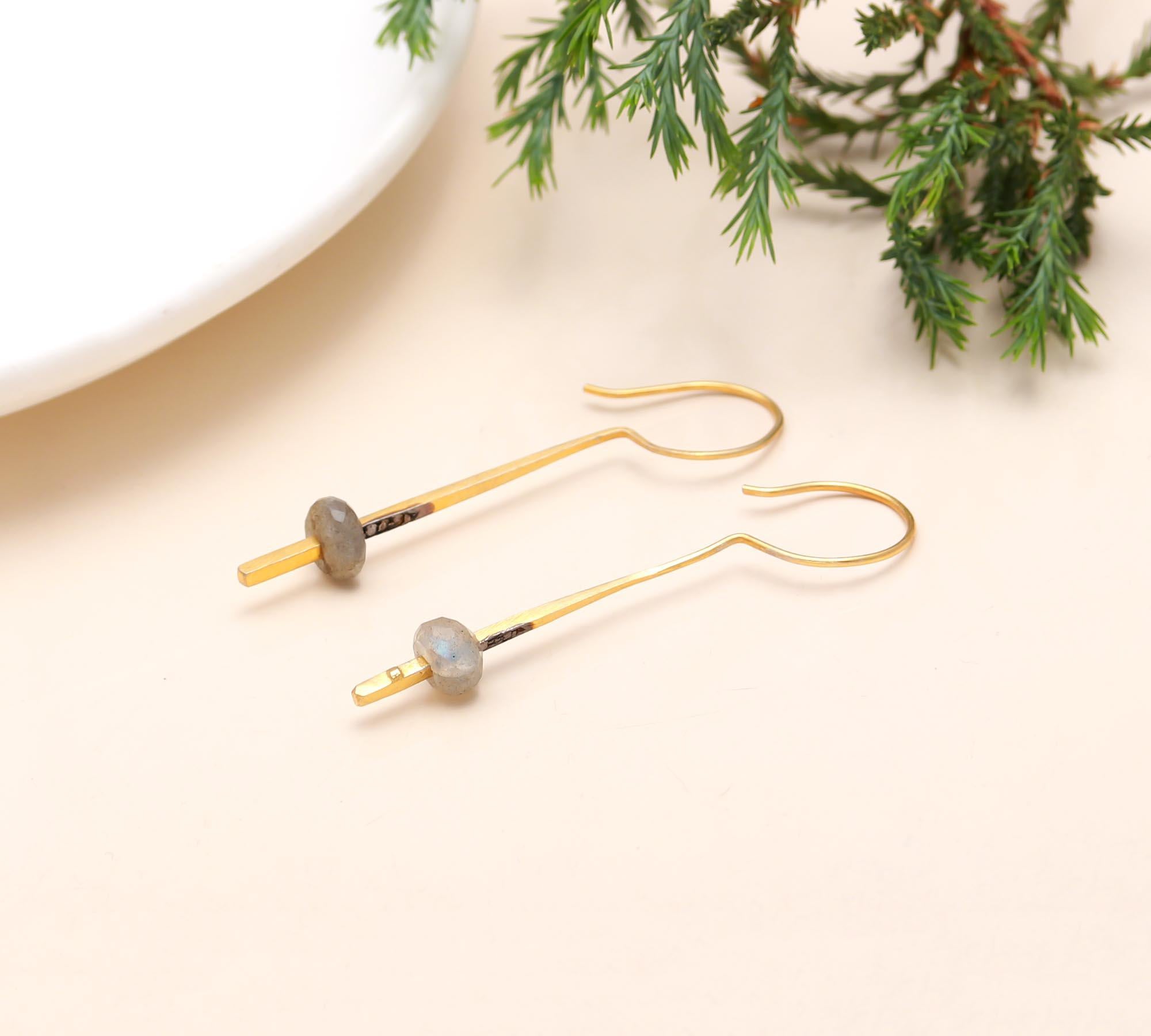 925 Sterling Silver Labradorite Dangle Earrings