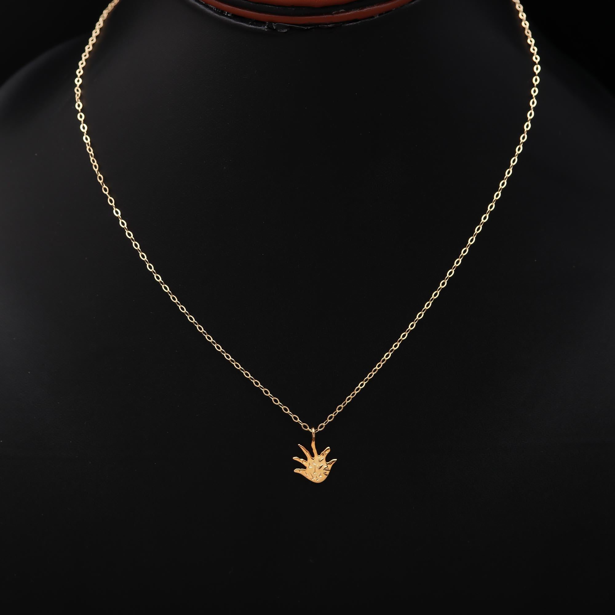925 Silver Aloe Leaf Pendant Necklace