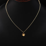 925 Silver Aloe Leaf Pendant Necklace