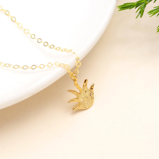 925 Silver Aloe Leaf Pendant Necklace