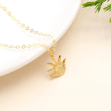 925 Silver Aloe Leaf Pendant Necklace