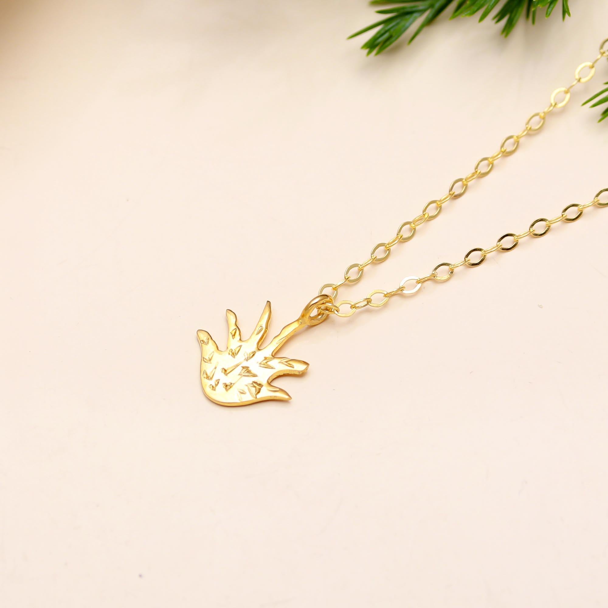 925 Silver Aloe Leaf Pendant Necklace