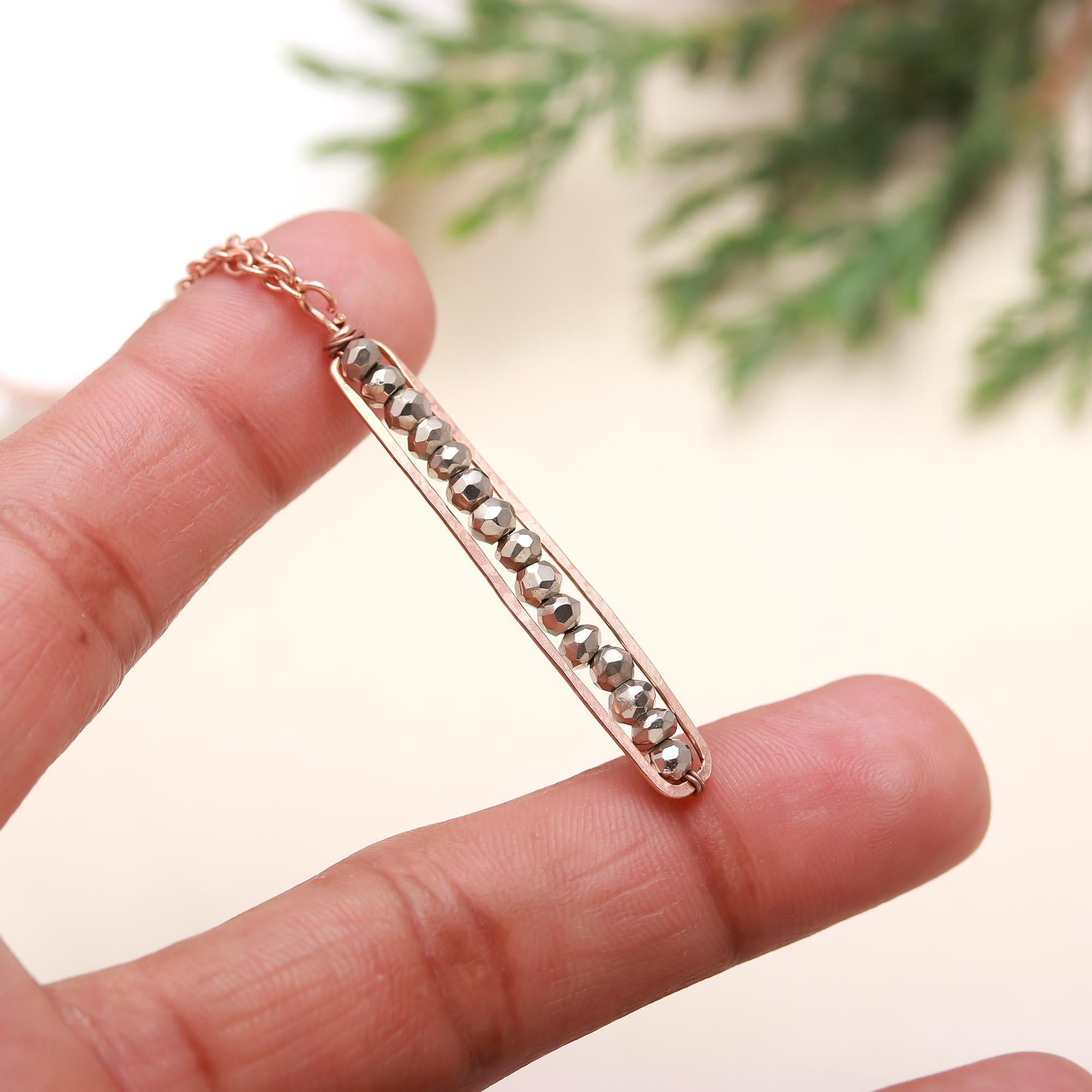 925 Sterling Silver Pyrite Peapod Necklace