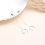 925 Sterling Silver Turquoise Crescent Stud Earrings