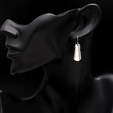 Solid 925 Silver Shoe Dangle Earrings with White CZ