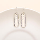 Solid 925 Silver Shoe Dangle Earrings with White CZ