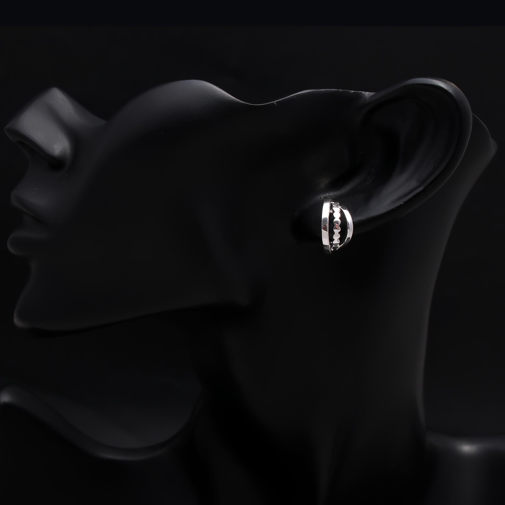 925 Sterling Silver Mini Textured Hoop Earrings