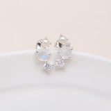 925 Sterling Silver Trio Cluster Stud Earrings