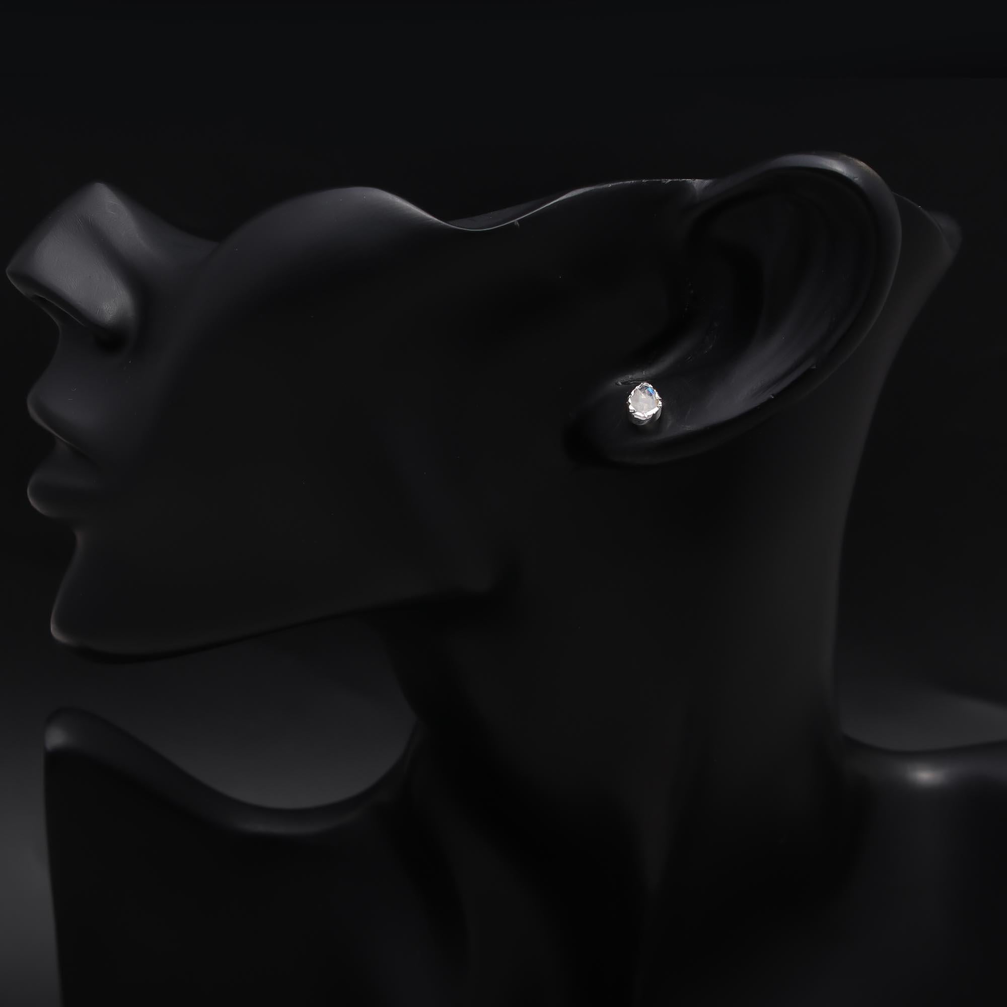 925 Sterling Silver Pear-Cut Moonstone Stud Earrings