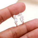 925 Sterling Silver Modern Half Hoop Stud Earrings