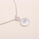 925 Sterling Silver Sunburst Evil Eye Pendant Necklace
