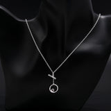 925 Sterling Silver Circle Pendant Necklace