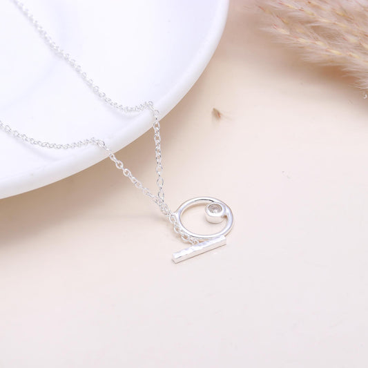 925 Sterling Silver Circle Pendant Necklace