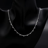 925 Sterling Silver Box Chain Necklace with Dangling Bead