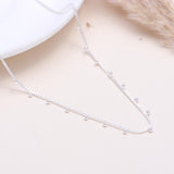 925 Sterling Silver Box Chain Necklace with Dangling Bead