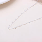 925 Sterling Silver Box Chain Necklace with Dangling Bead