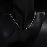 925 Sterling Silver Abstract Line Pendant Necklace