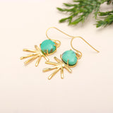 925 Silver Turquoise Sunburst Dangle Earrings
