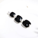 925 Sterling Silver Triple Black Onyx Pendant