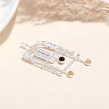 925 Sterling Silver Onyx & Citrine Abstract Geometric Pendant
