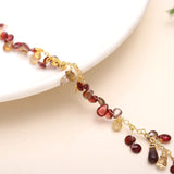 925 Silver Multi Garnet Chain Bracelet