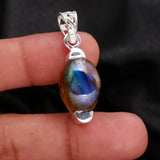 925 Sterling Silver Handmade Natural Labradorite Pendant
