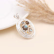 925 Sterling Silver Modern Labradorite & Citrine Pendant