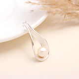 925 Sterling Silver Natural Freshwater Pearl Teardrop Pendant