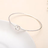925 Silver Open Circle Bangle Bracelet
