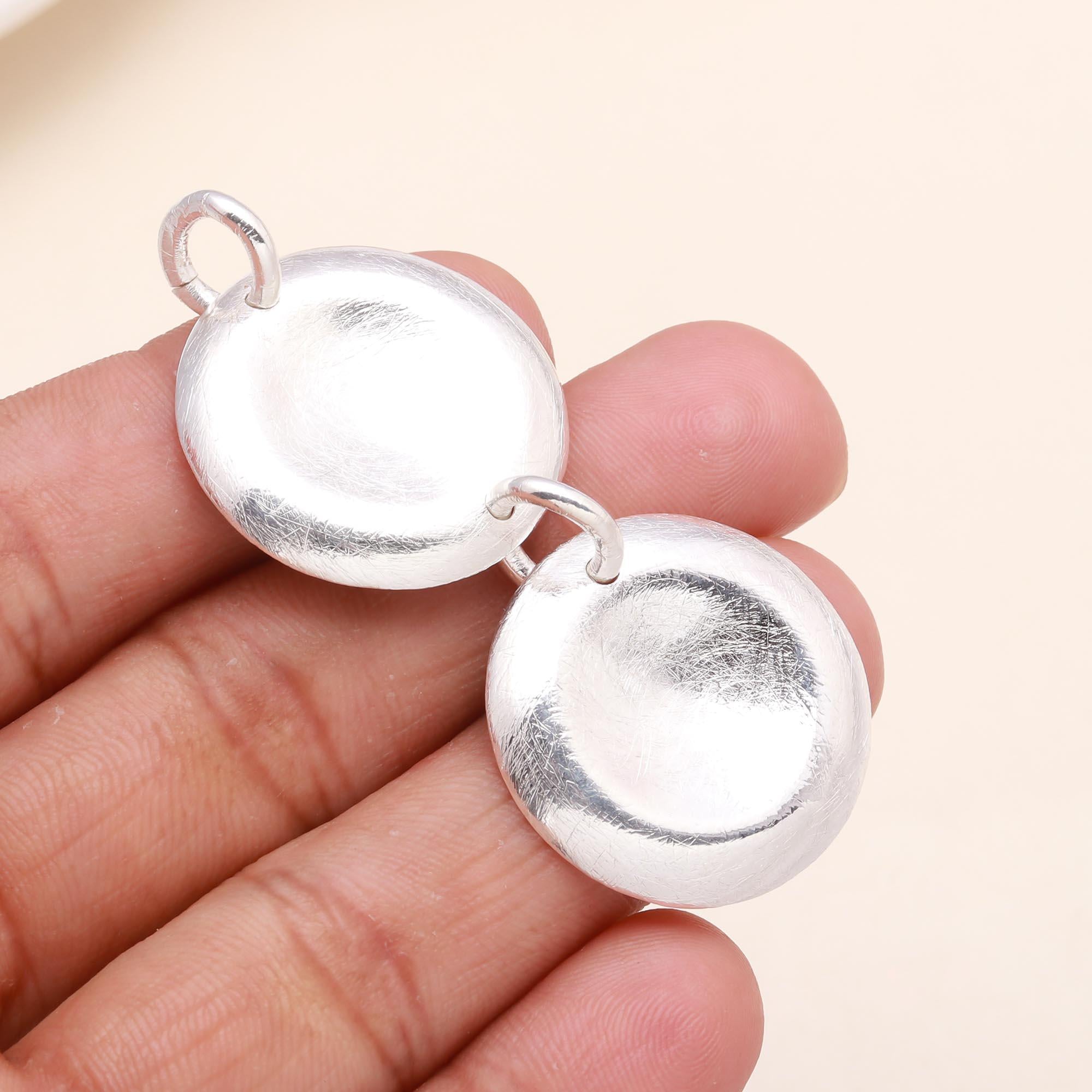 925 Sterling Silver Linked Circles Disc Pendant