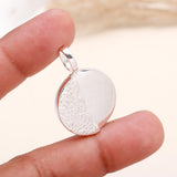925 Sterling Silver Modern Textured Disc Pendant
