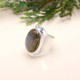 925 Silver Labradorite Statement Ring