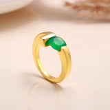 925 Sterling Silver Green Onyx Ring