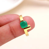 925 Sterling Silver Green Onyx Ring