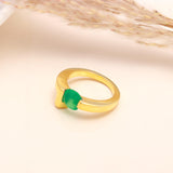 925 Sterling Silver Green Onyx Ring