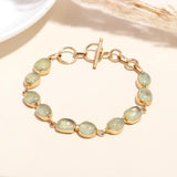 925 Sterling Silver Green Moonlight Gemstone Bracelet