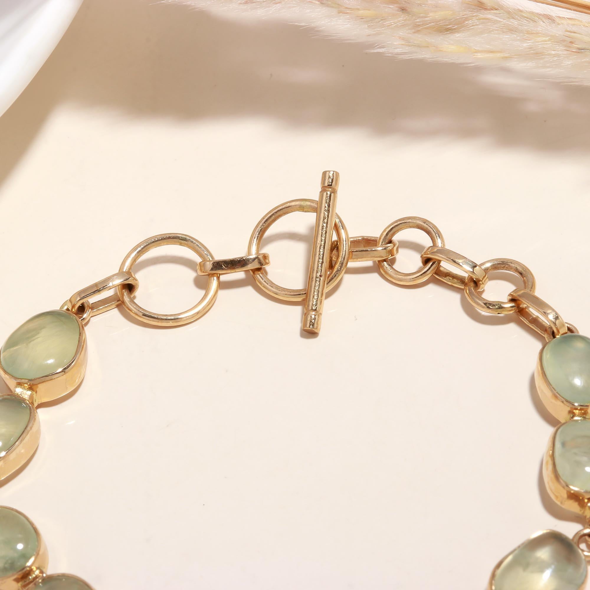 925 Sterling Silver Green Moonlight Gemstone Bracelet