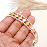925 Sterling Silver White Beaded Bracelet