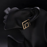925 Sterling Silver Geometric Square Spiral Hoop Earrings