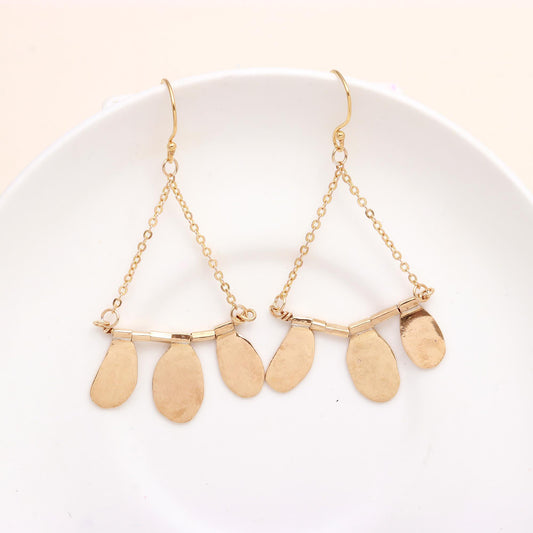 925 Sterling Silver Teardrop Chain Fringe Dangle Earrings