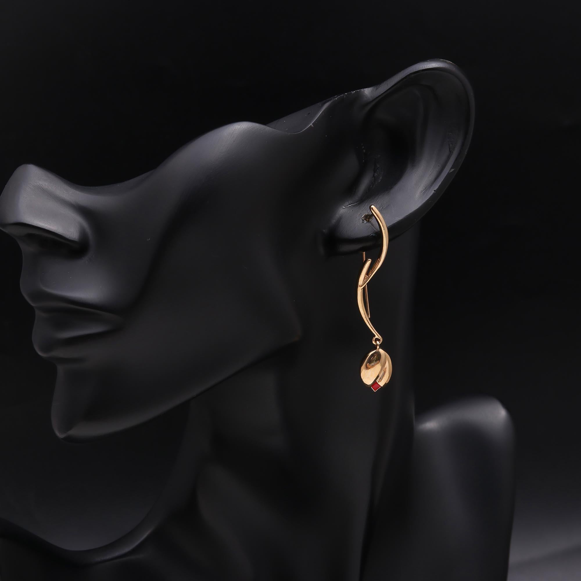 925 Sterling Silver Tulip Drop Earrings