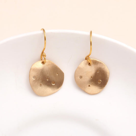 925 Sterling Silver Dainty Disc Dangle Earrings