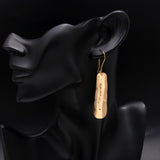 925 Sterling Silver Hammered Bar Textured Drop Earrings
