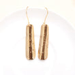 925 Sterling Silver Hammered Bar Textured Drop Earrings